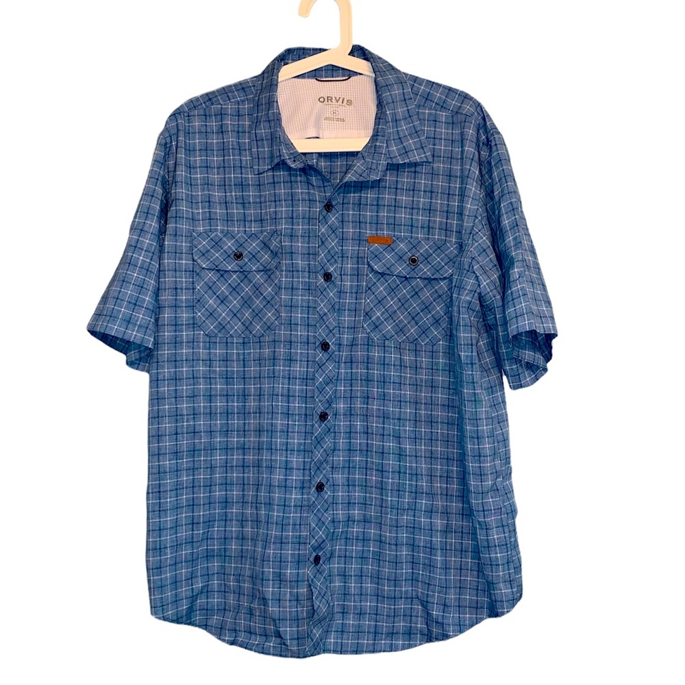 Orvis Men's Classic Blue Button Down Shirt XL